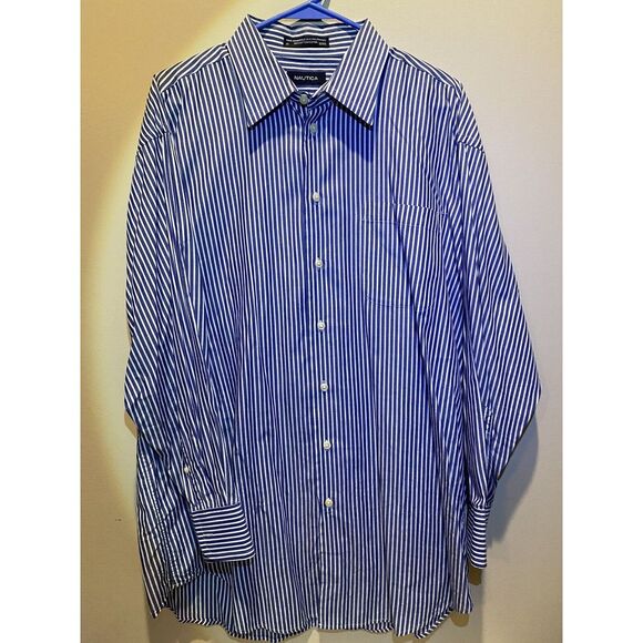 Náutica Men's Button Up Shirt, Long Sleeve, Size 17, 32/33 - Picture 2 of 6